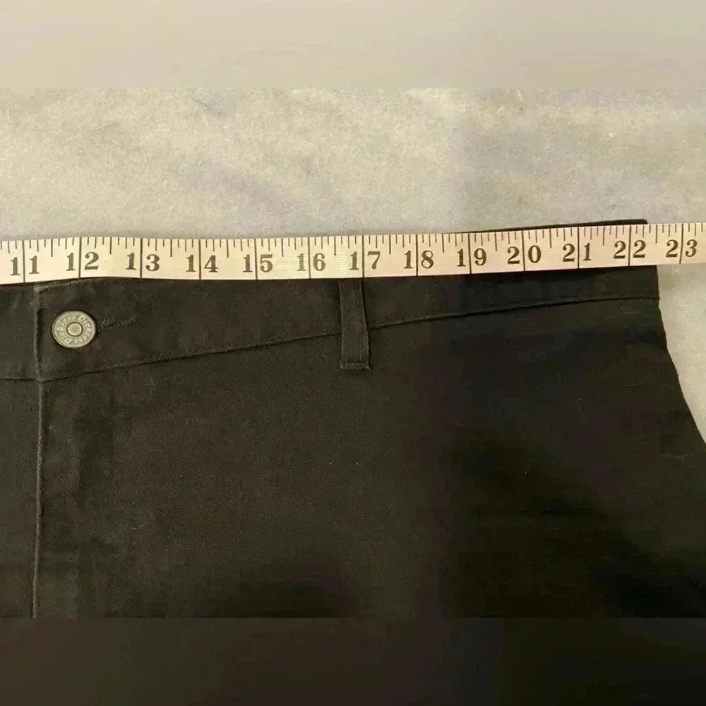 Dickies Black Cotton Spandex Mini Skirt Back Slit Button Front Plus Size 24 - Picture 7 of 10